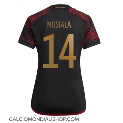Maglie da calcio Germania Jamal Musiala #14 Seconda Maglia Femminile Mondiali 2022 Manica Corta